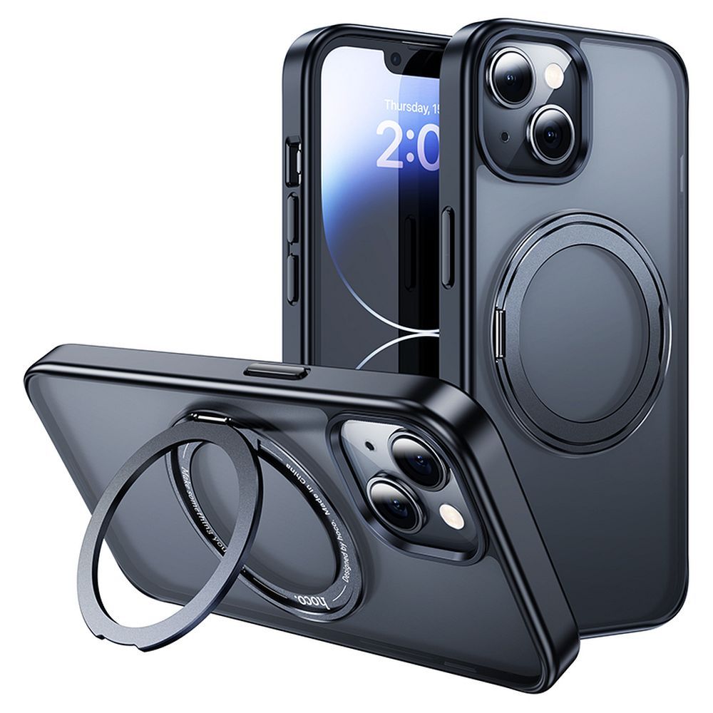 Husa Hoco AS1 pentru Iphone 15 compatibila MagSafe cu inel rotativ